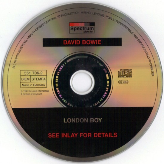 Cd David Bowie, London Boy, Importado Inglaterra