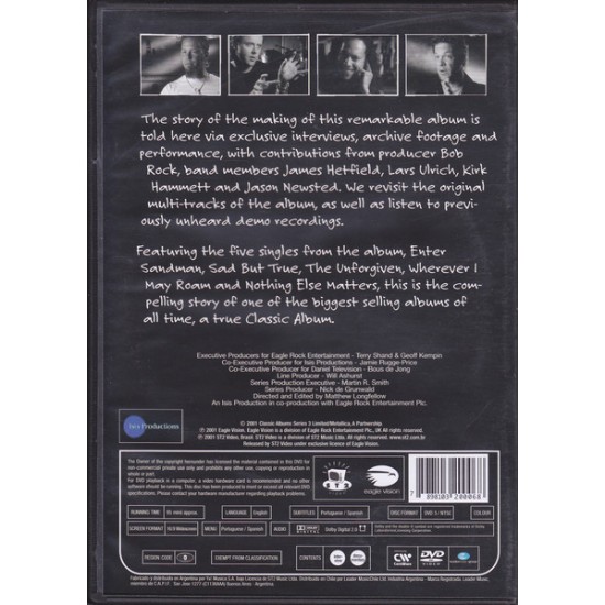 Dvd Metallica, Classic Albums, 2001