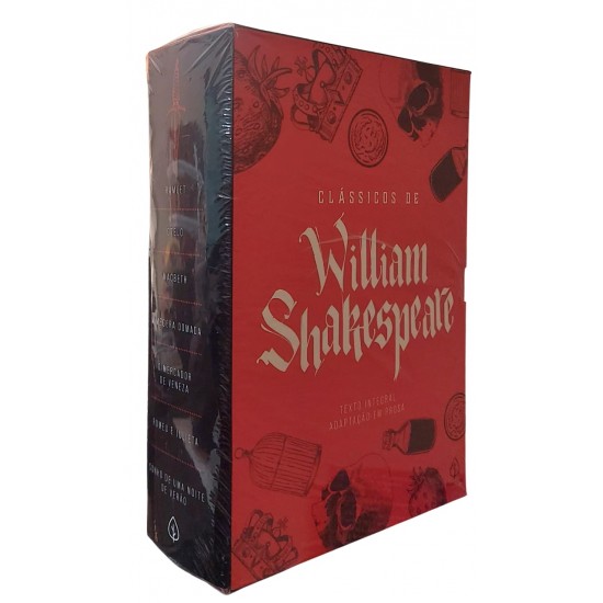 Box Clássicos de William Shakespeare, Texto Original, Adaptação em Prosa, 7 Livros