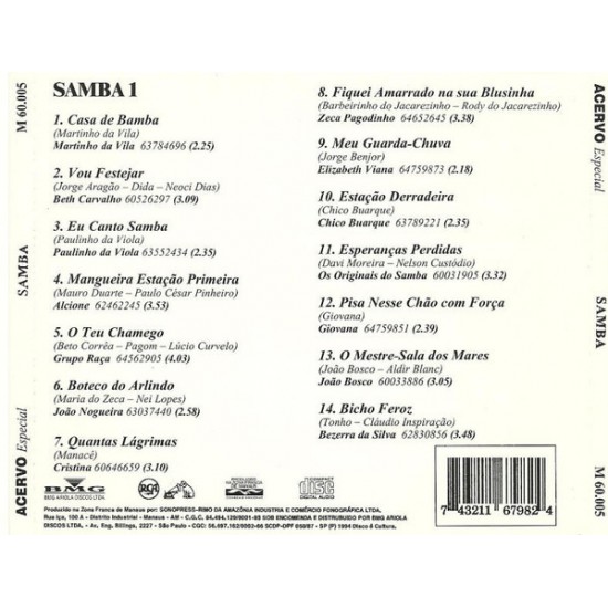 Cd Acervo Especial, Samba