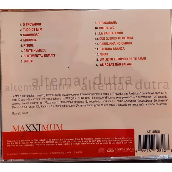Cd Altemar Dutra, Maxximum, 17 Sucessos