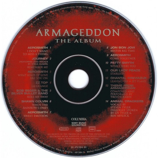Cd Armageddon, The Album, Aerosmith, Hourney, Jon Bon Jovi
