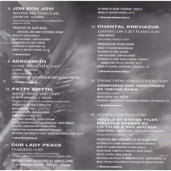 Cd Armageddon, The Album, Aerosmith, Hourney, Jon Bon Jovi