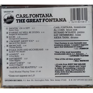 Cd Carl Fontana, The Great Fontana, 1987, Importado USA