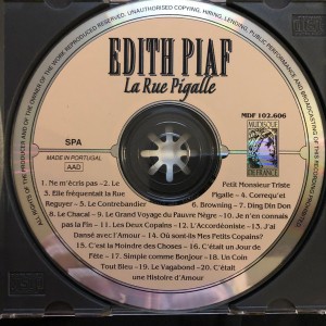 Cd Edith Piaf, La Rue Pigalle