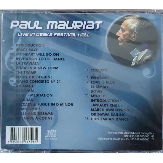 Cd Paul Mauriat, Live In Osaka Festival Hall, Lacrado