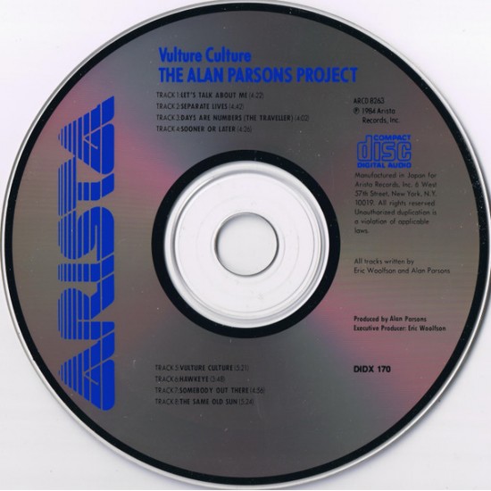 Cd The Alan Parsons Project, Vulture Culture, Arista, 1984, Importado USA