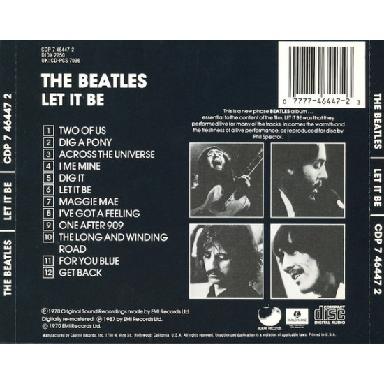 Cd The Beatles, Let it Be, 1970