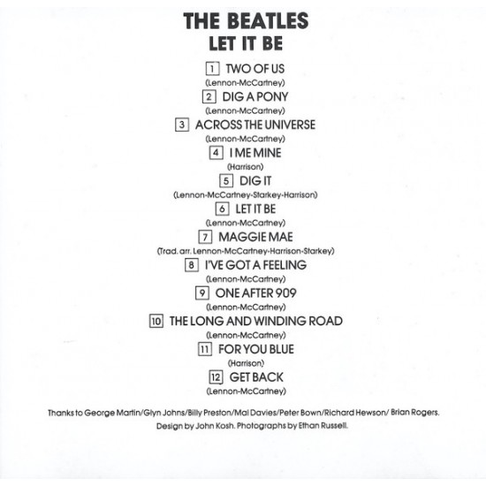 Cd The Beatles, Let it Be, 1970