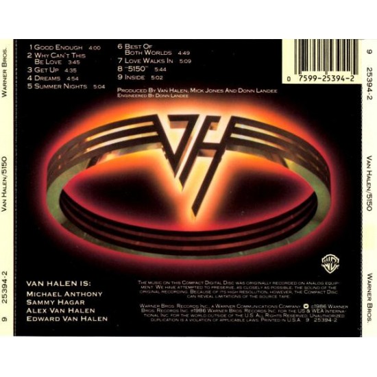 Cd Van Halen, 5150, 1987