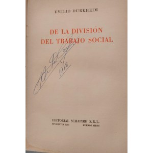 De La Division Del Trabajo Social, Emilio Durkheim, Em Espanhol