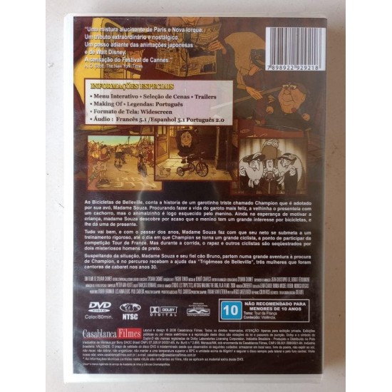 Dvd As Bicicletas de Belleville. 2 Indicações para o Oscar 2004