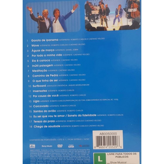 Dvd Roberto Carlos e Caetano Veloso e a Música de Tom Jobim