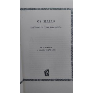 Os Maias, Episódios da Vida Romântica, Eça de Queiroz, Capa dura de luxo com Letras Douradas, Edição Portuguesa