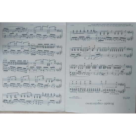 Rondó Capriccioso, Opus 14 para Piano, 8º e 9º Ano, Revisão de Souza Lima, F. Mendelssohn