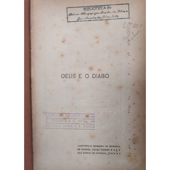 Deus e o Diabo, Afonso Karr, Edição de 1912, Frete Grátis