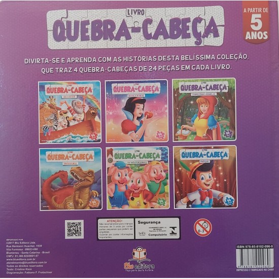 Livro Quebra-Cabeça, Chapeuzinho Vermelho, 96 Peças - Completo