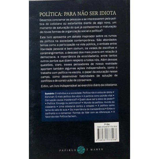 Política, Para Não Ser Idiota, Mário Sérgio Cortella, Renato Janine Ribeiro